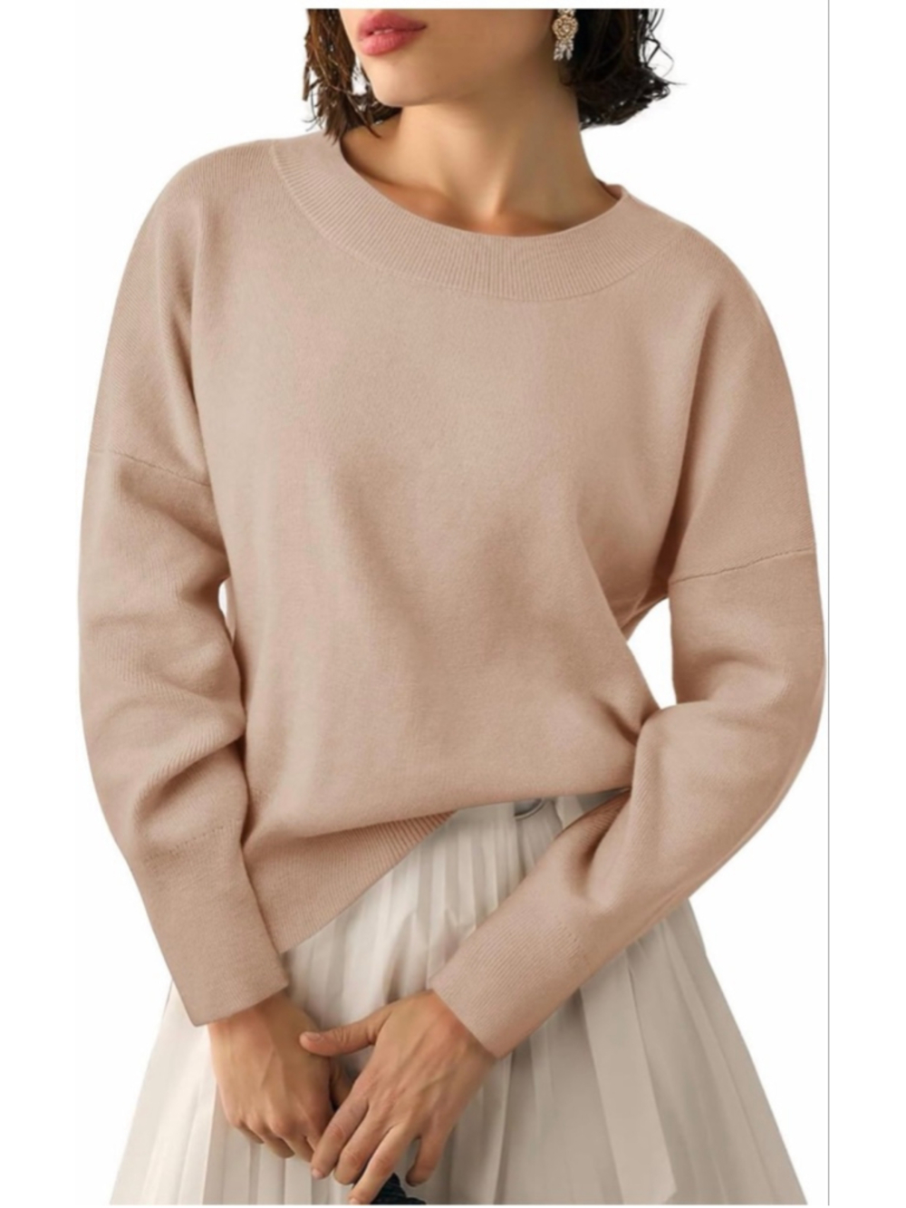 NEW Crewneck Knit Sweater Casual Long Sleeve Loose Fit 2X